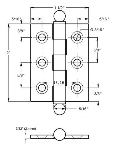 Deltana Hinges DCH1515 Specs