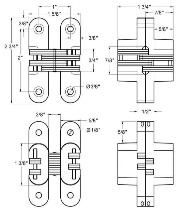Deltana DCH208 Invisible Hinge