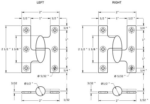 Deltana DOK2520 Olive Knuckle Hinge