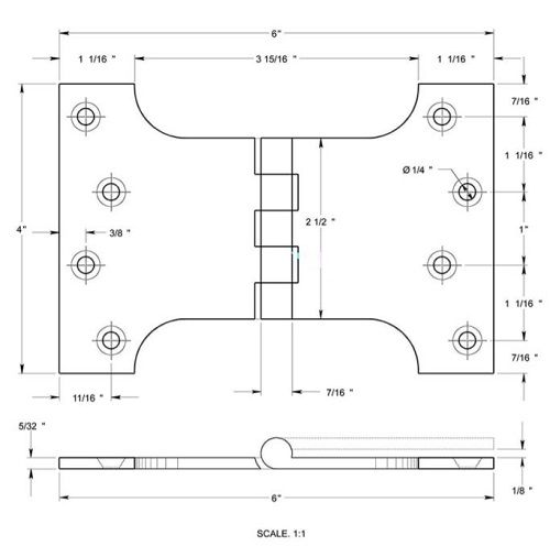 Deltana Parliament Hinge 4x6