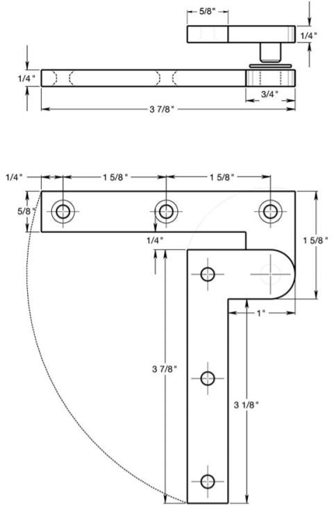 Deltana PH35 Door Pivot Hinge, Solid Brass Pivot Hinge