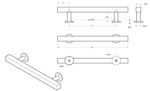 Deltana POM40 Modern Cabinet Pull