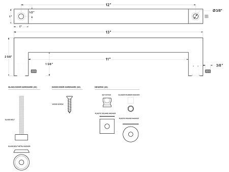 Deltana SSP1210 Straight Door Pull