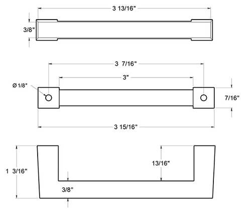 Deltana SBP35 Modern Cabinet Pull